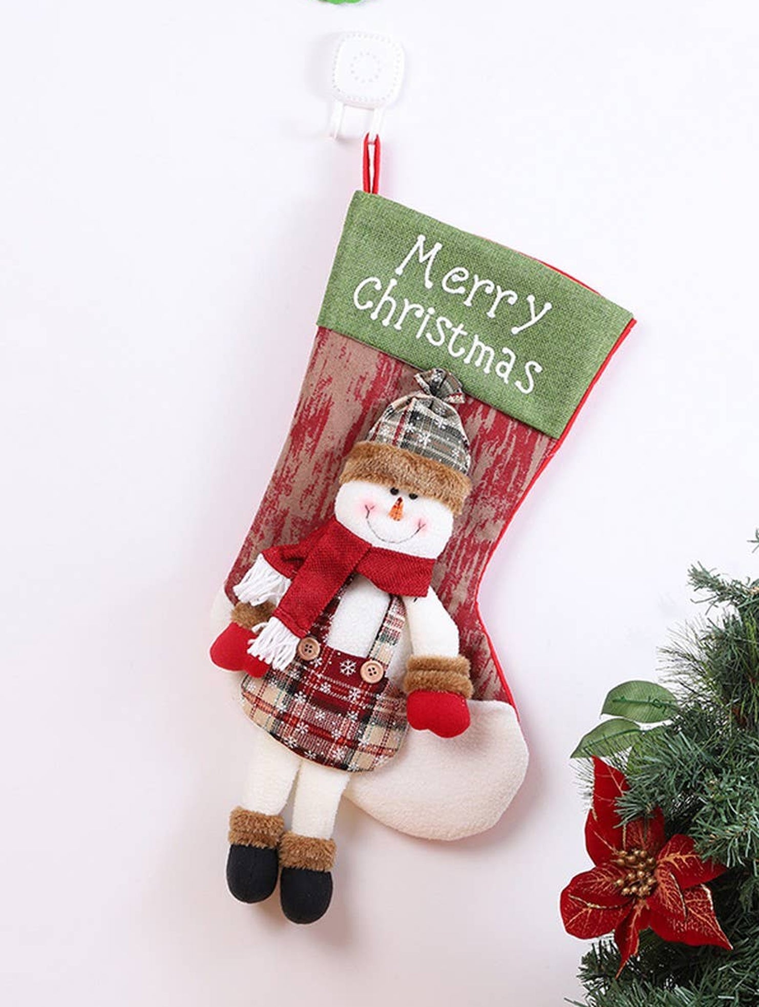 SEQUINED 3D SANTA CLAUS CHRISTMAS STOCKINGS_CWMS1424