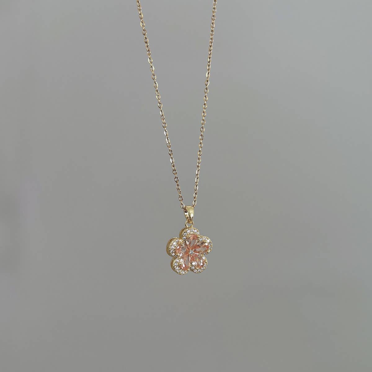 NEW CRYSTAL CHERRY BLOSSOM NECKLACE_CWAJE1257