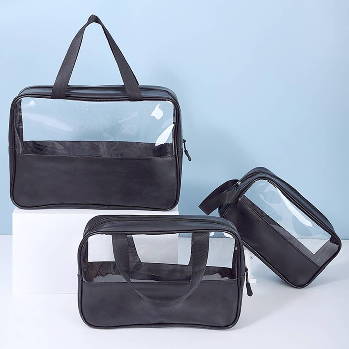 3SET PORTABLE TRANSPARENT WATERPROOF WASH BAG_CWAB0549