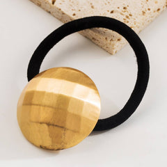 MINIMALIST METAL HAIR TIE WITH HEART CIRCLE_CWAHA6244