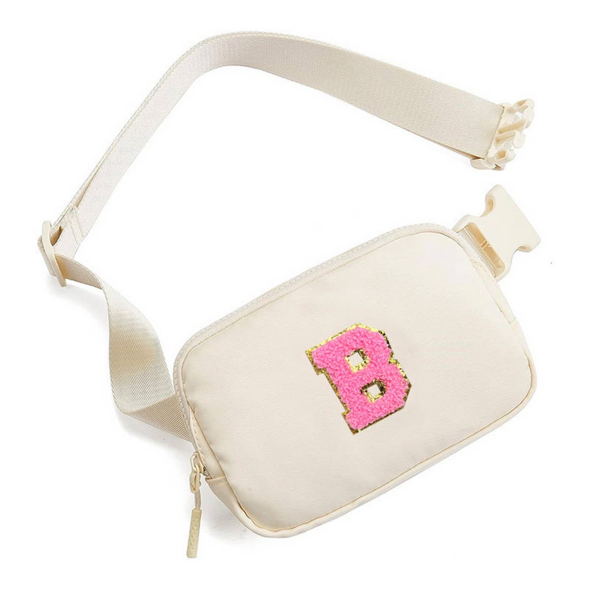 NYLON LETTER BELT BAG ADJUSTABLE SPORT WAIST PACK_CUAB0281