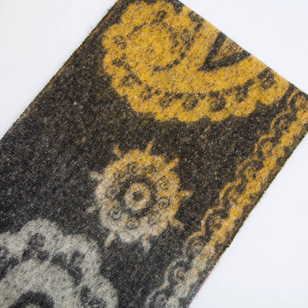 PAISLEY JACQUARD SCARF THICK FRINGE WINTER SHAWL_CWASC0857