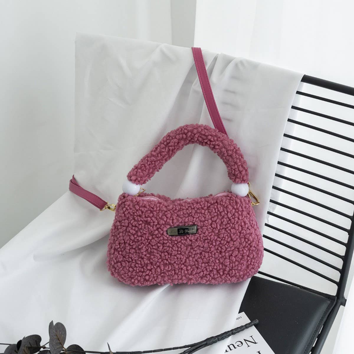 Winter Fashion One-Shoulder Crossbody Plush Bag_Cwab3934