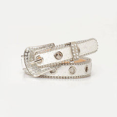 Trendy Rhinestone Needle Buckle Womens Belt