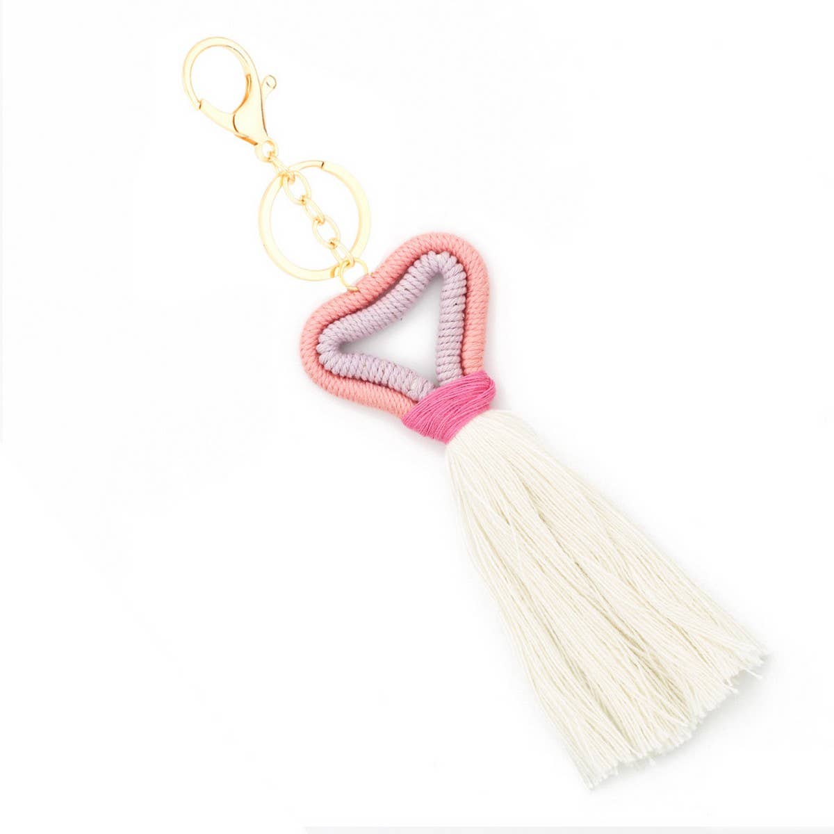 HANDMADE COTTON ROPE HEART KEYCHAIN_CWAB5074