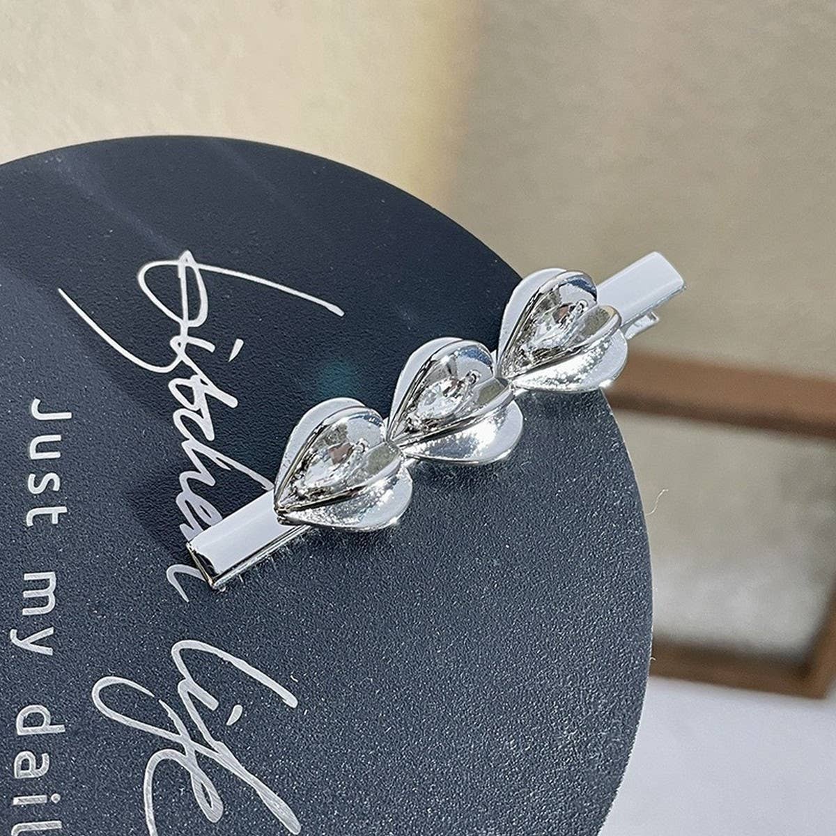 METAL ROSE HAIRPIN SIDE BANGS DUCKBILL CLIP_CWAHA4646