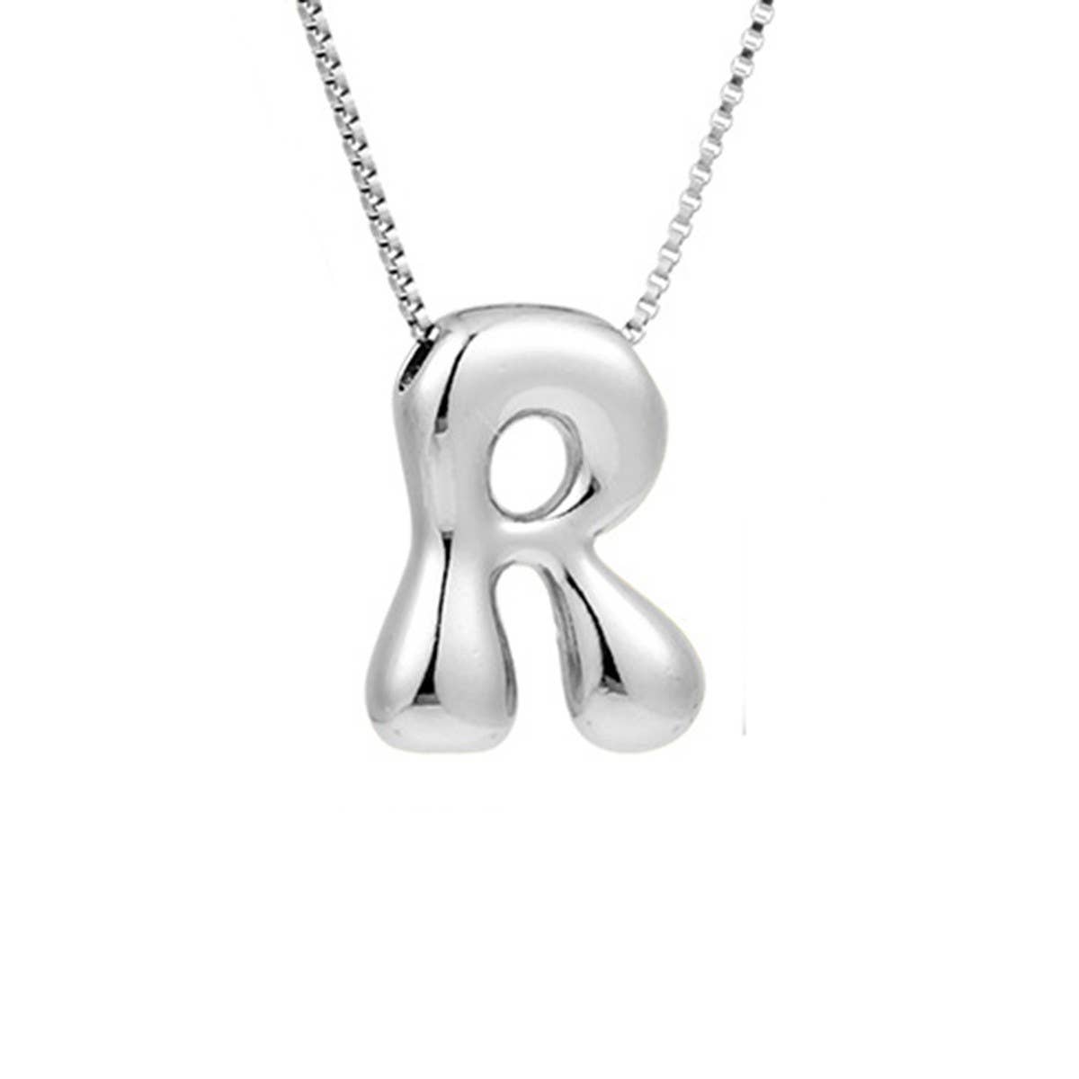 HIP HOP 26 LETTERS PENDANT NECKLACE SILVER CHAIN_CWMM5865