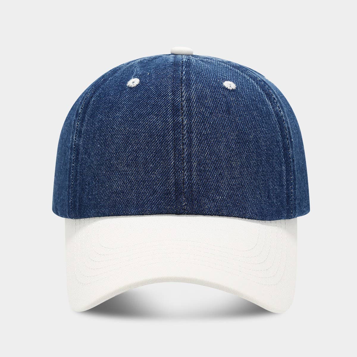 Trendy Soft Brim Baseball Cap Denim Patchwork Hat Cwah2025