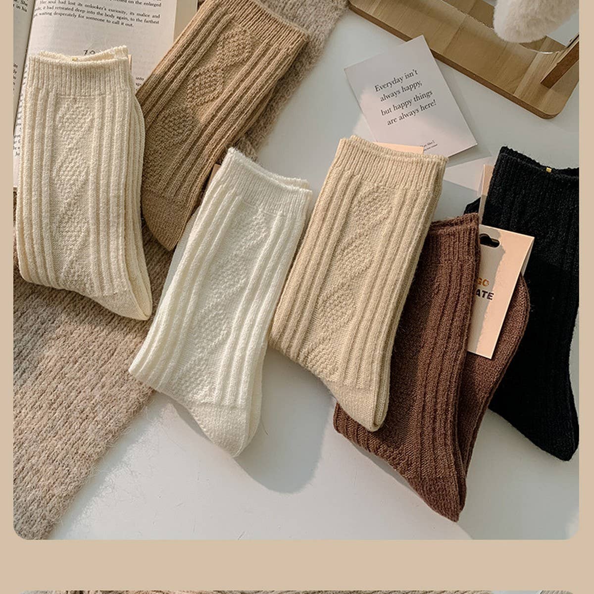 Women'S Wool Socks Warm Women'S Mid-Calf Socks_Cwms1123