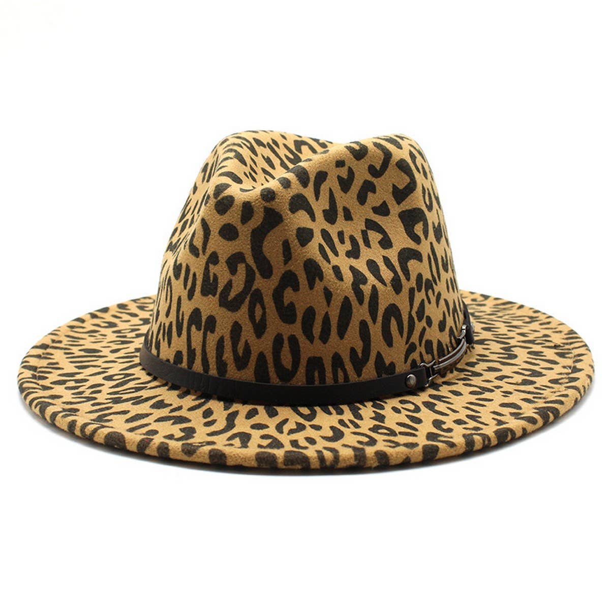 FASHION LEOPARD PRINT WOOLEN HAT JAZZ HAT FELT HAT_CWAH2567