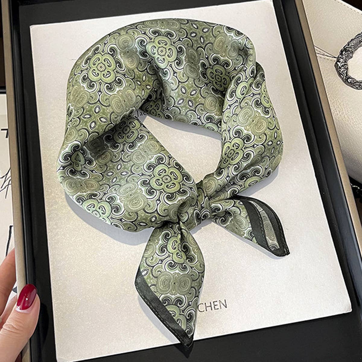 Vintage Scarf 100% Mulberry Silk Neck Square