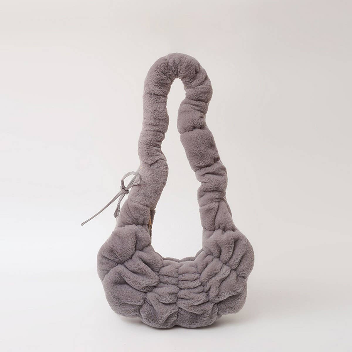 Winter Pleated Shoulder Bag Fashionable Plush Bag_Cwab3953