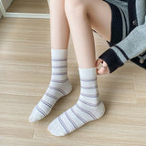 Versatile Color-Block Striped Women'S Socks_Cwms0912