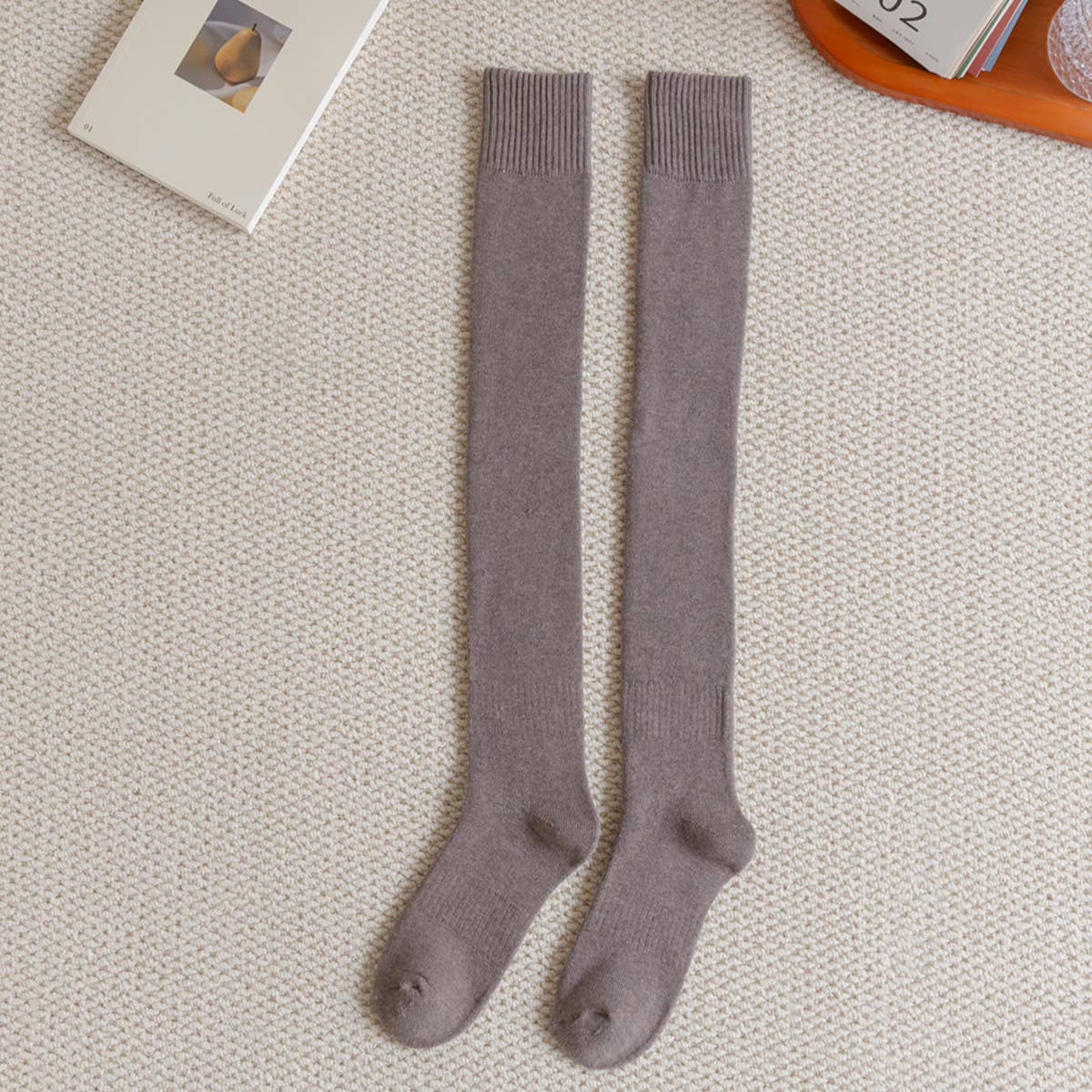Women Padded Warm High Socks Cotton Socks_Cwms0332