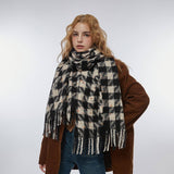 HOUNDSTOOTH SCARF SOFT FAUX CASHMERE WINTER WRAP_CWASC2358