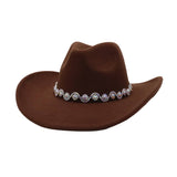 Western Ethnic Felt Cowboy Fedora Hat_Cwah04373