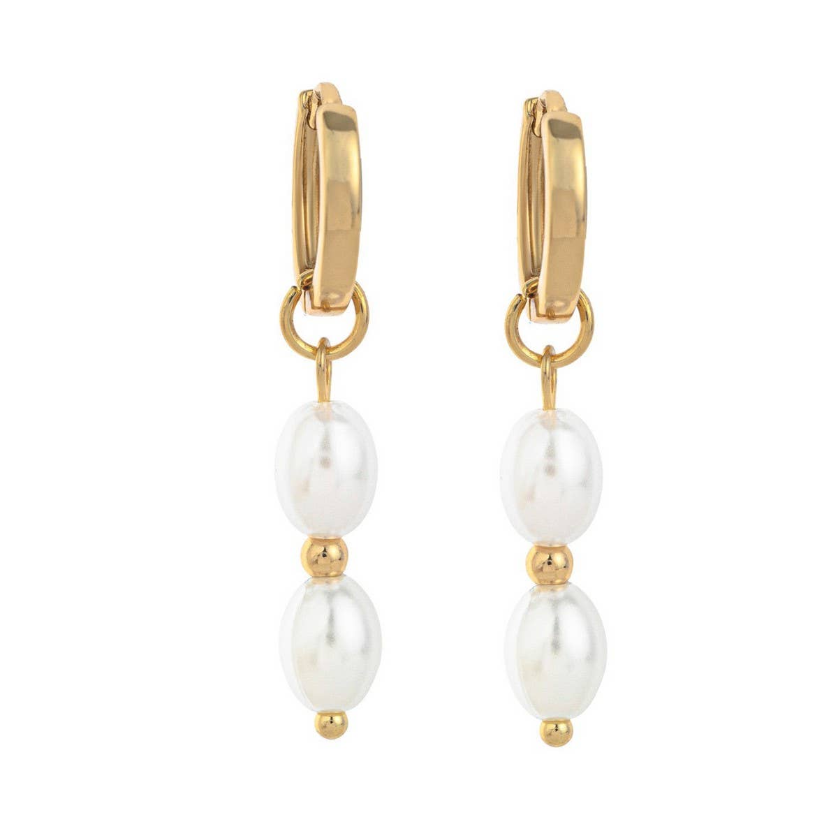 IRREGULAR PEARL DESIGN TRENDY 18K GOLD EARRINGS_CWAJE5071