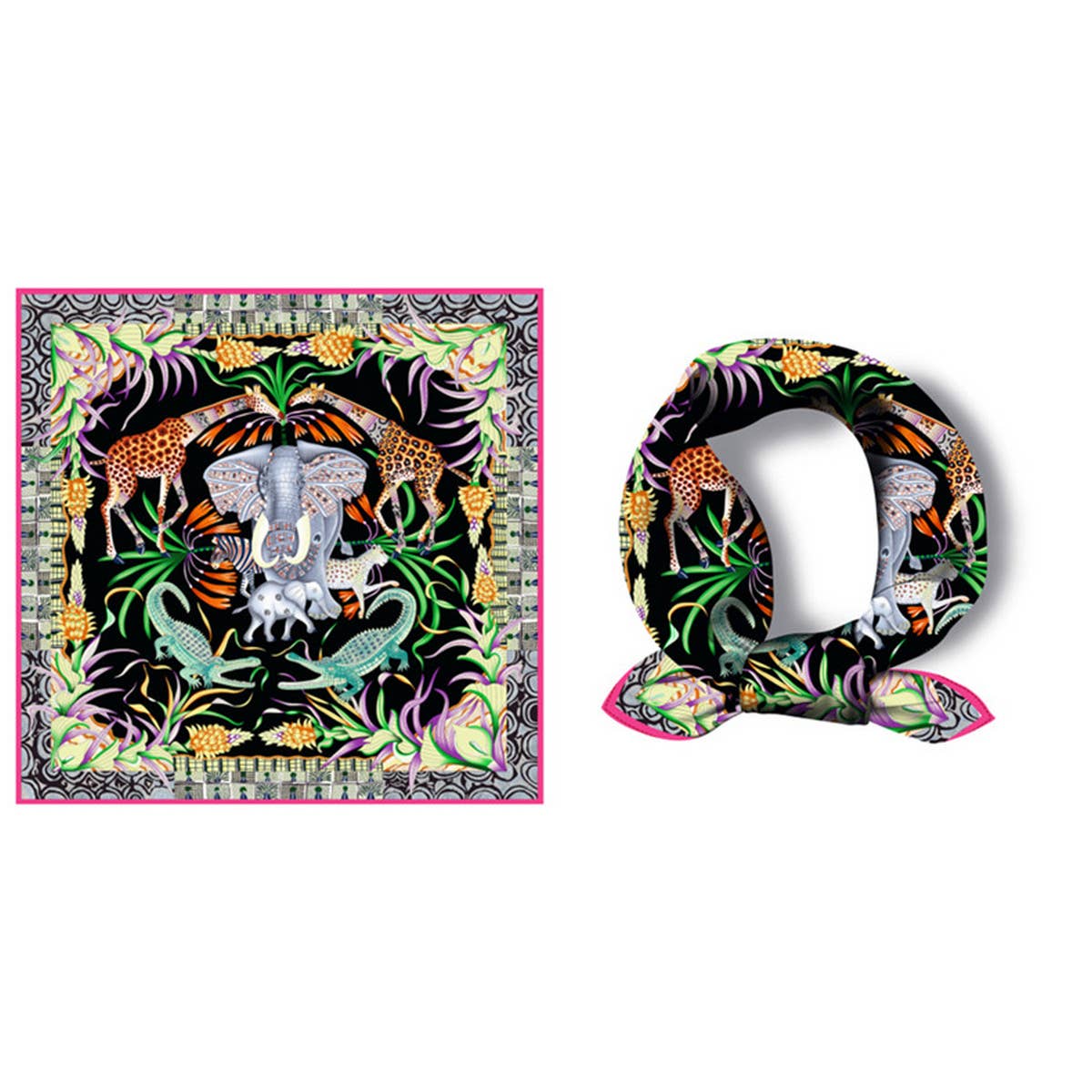 SILKY ANIMAL PRINT SCARF MOTHERS DAY GIFT_CWASC0643