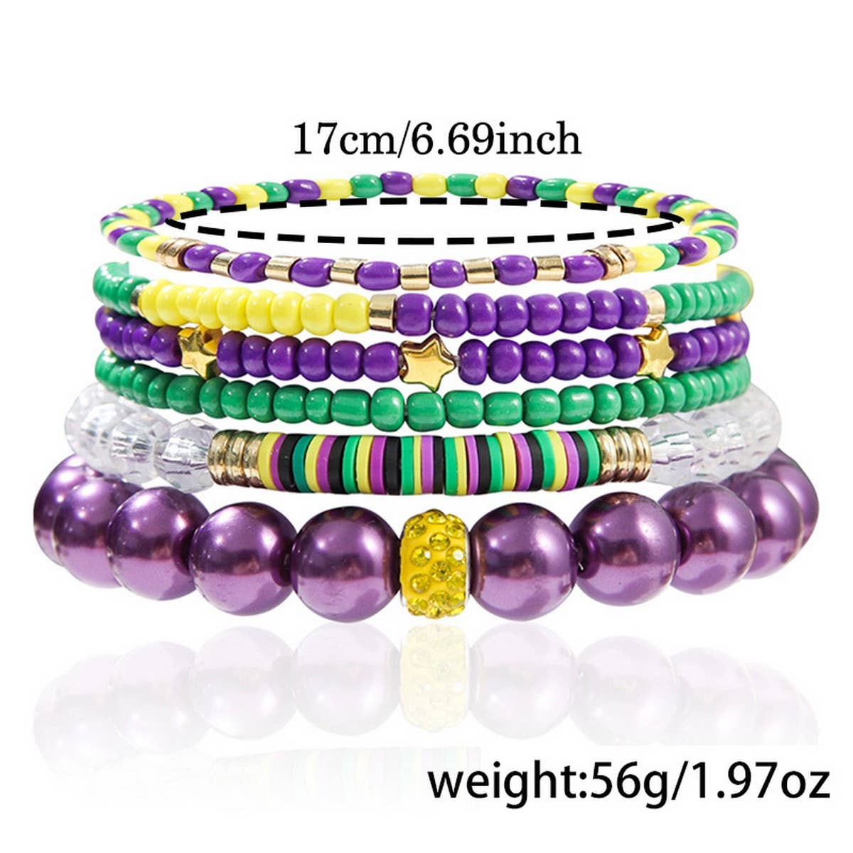 SOFT CERAMIC RICE BEAD STACKING BRACELET SET_CWMM3526