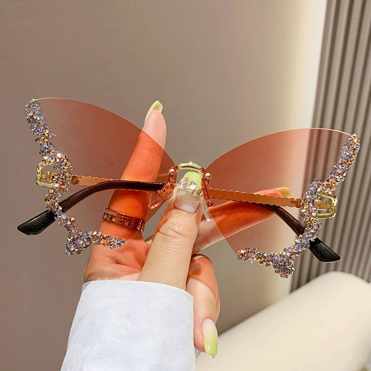 Vintage Rhinestone Butterfly Sunglasses_Cwasg0205