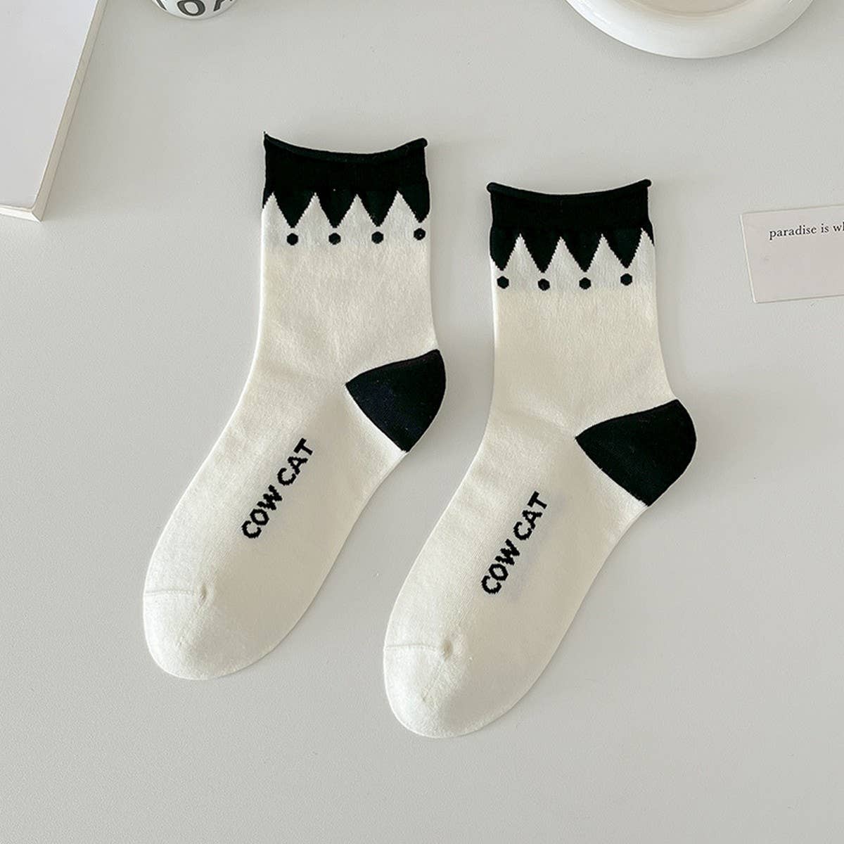 CUTE CARTOON PATTERN PURE COTTON MID CALF SOCKS_CWMS0539