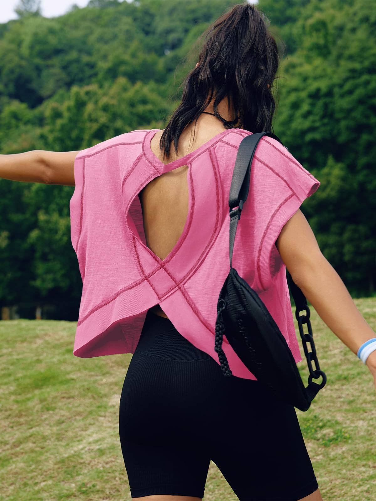 Womens Back Sports Yoga Top