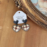 Trendy Black Heart-Shaped Earrings