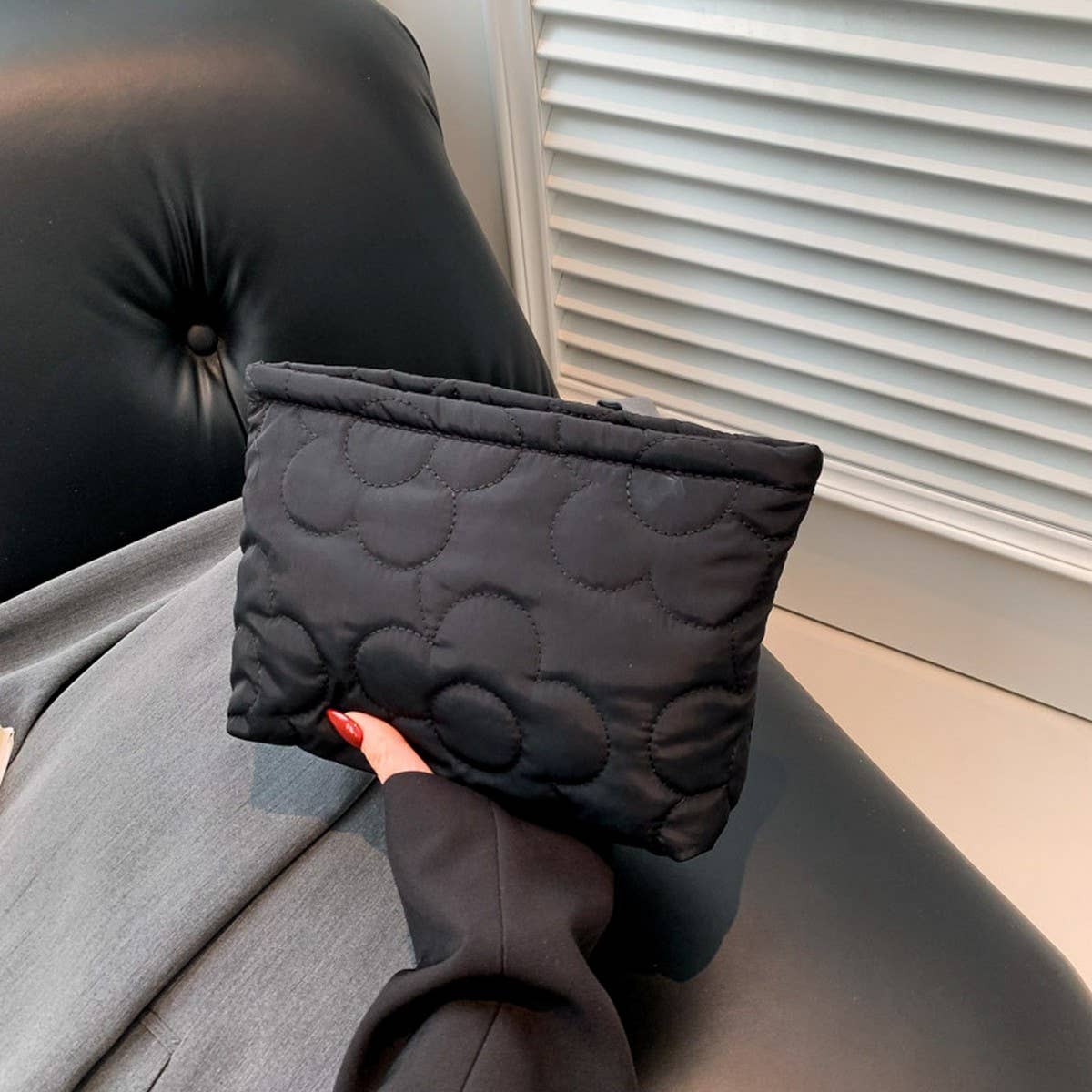 Winter Simple Flower Cotton Cosmetic Bag_Cwab4401