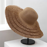 SUMMER TRAVEL STRAW HAT WOMENS LARGE BRIM CASUAL_CWAH1172