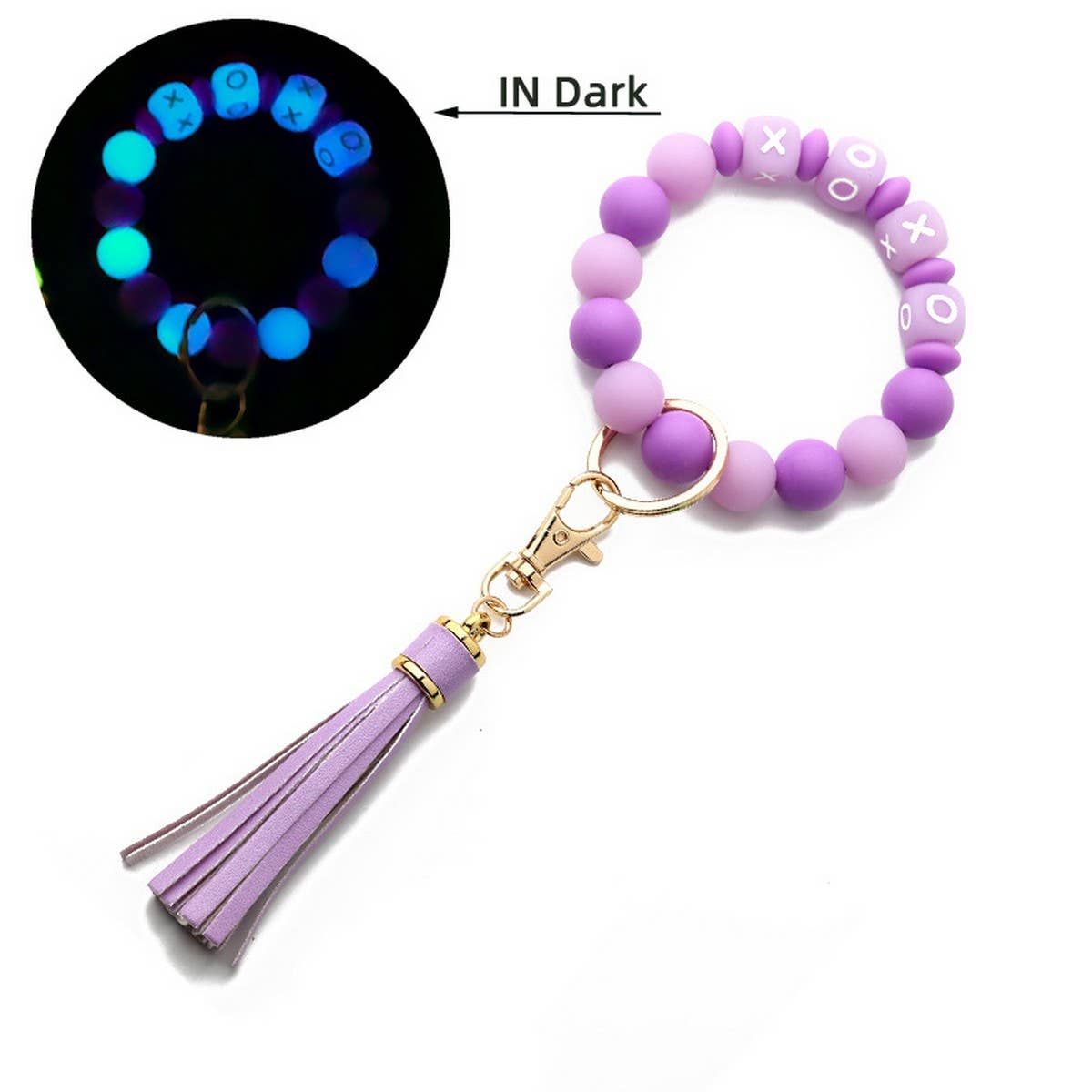 GLOW IN THE DARK WRISTBAND WITH TASSEL KEYCHAIN_CWMM6870