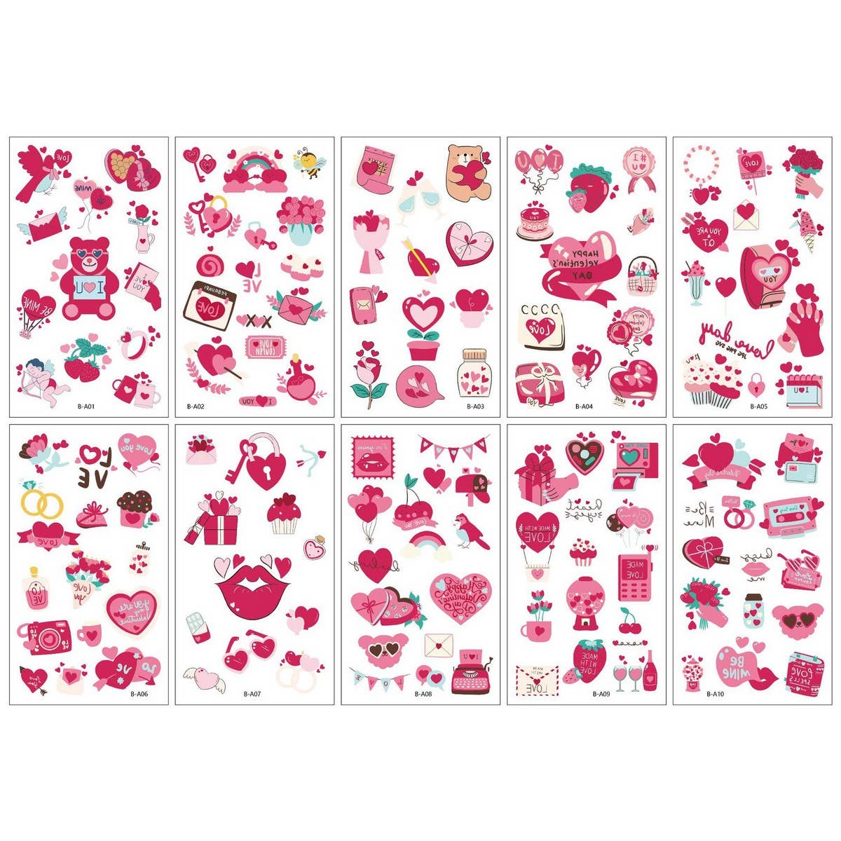 Valentine S Heart Tattoos Waterproof Single Use_Cwmm8242