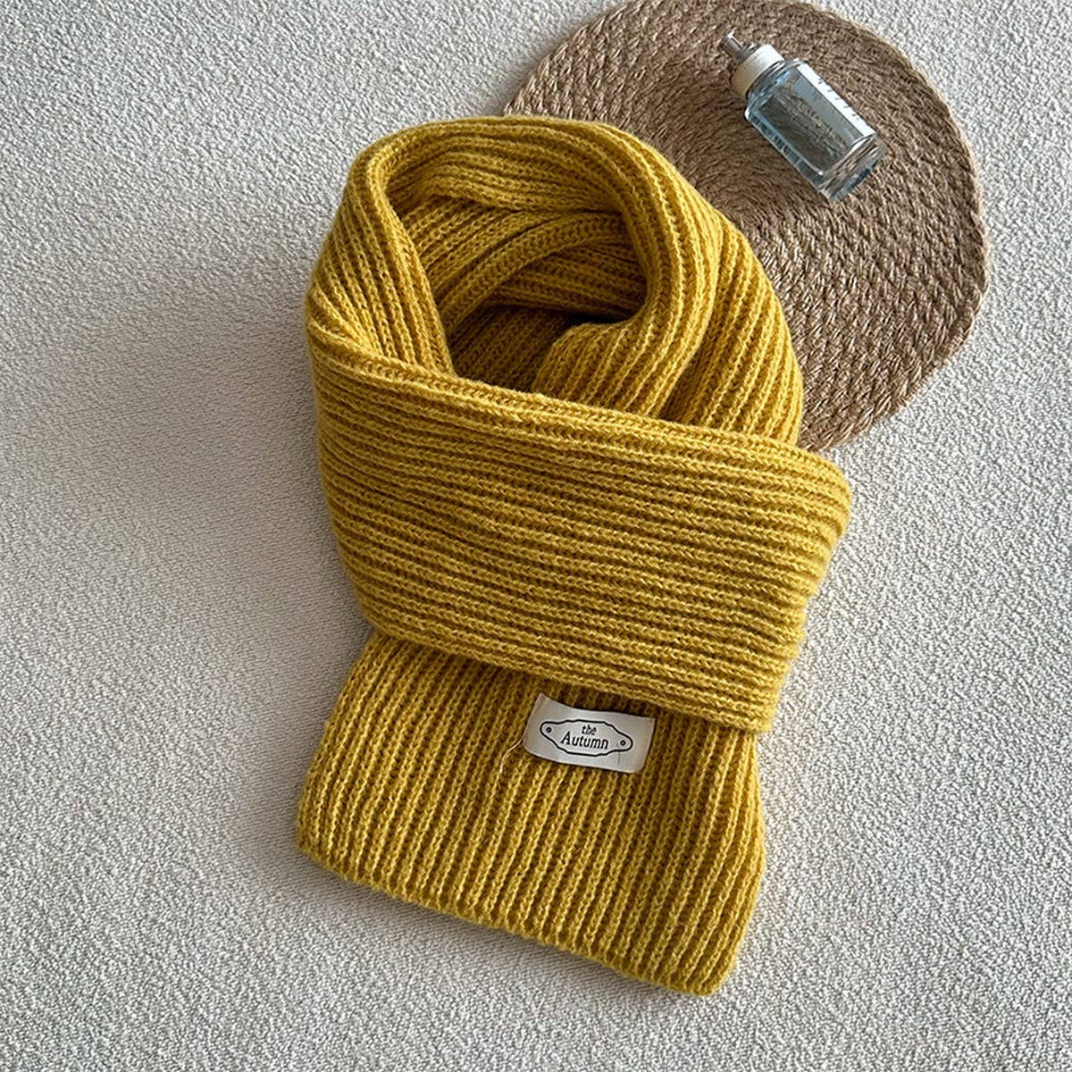 SOLID COLOR KNIT SCARF UNISEX WINTER ESSENTIAL_CWASC2280