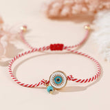 White Eyes Turquoise Red And White Rope Bracelet_Cwmm3797