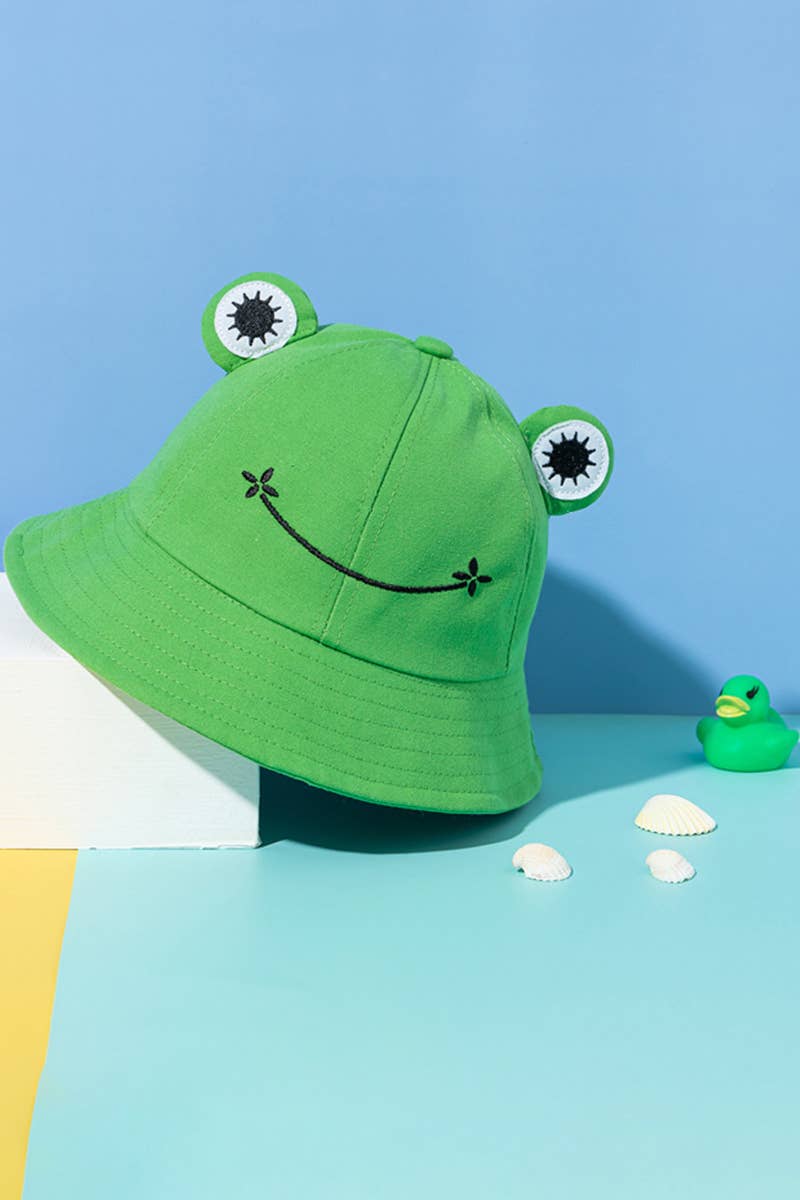CARTOON FROG DESIGN BUCKET HAT_CWAH0469