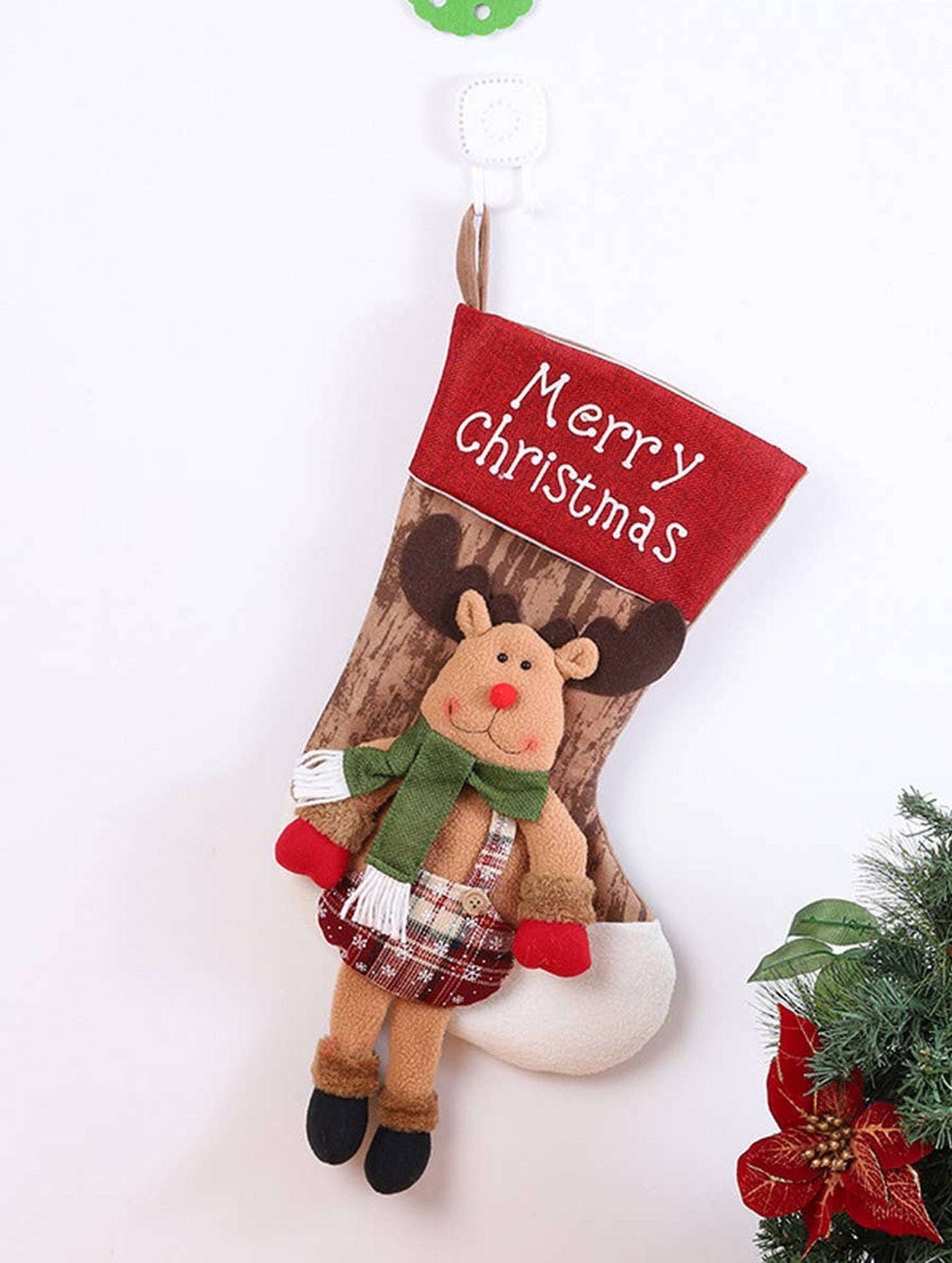 SEQUINED 3D SANTA CLAUS CHRISTMAS STOCKINGS_CWMS1424