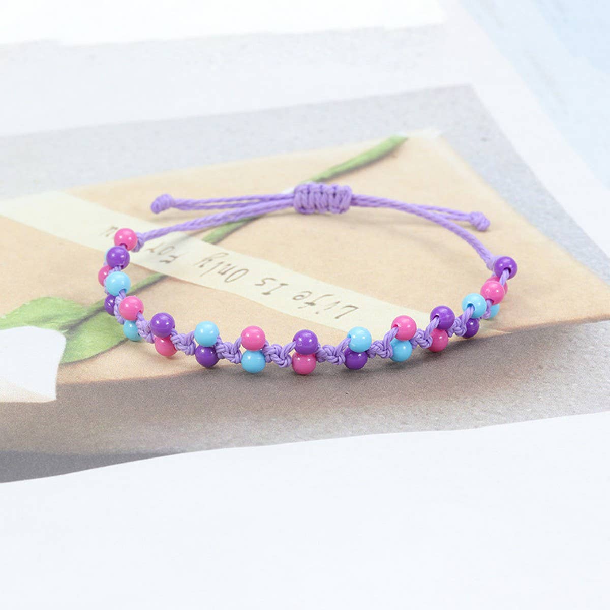 MACARON COLORED BEAD WOVEN BRACELET_CWAJE0728