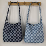 Plaid Simple Commuter Canvas Bag_Cwab2156