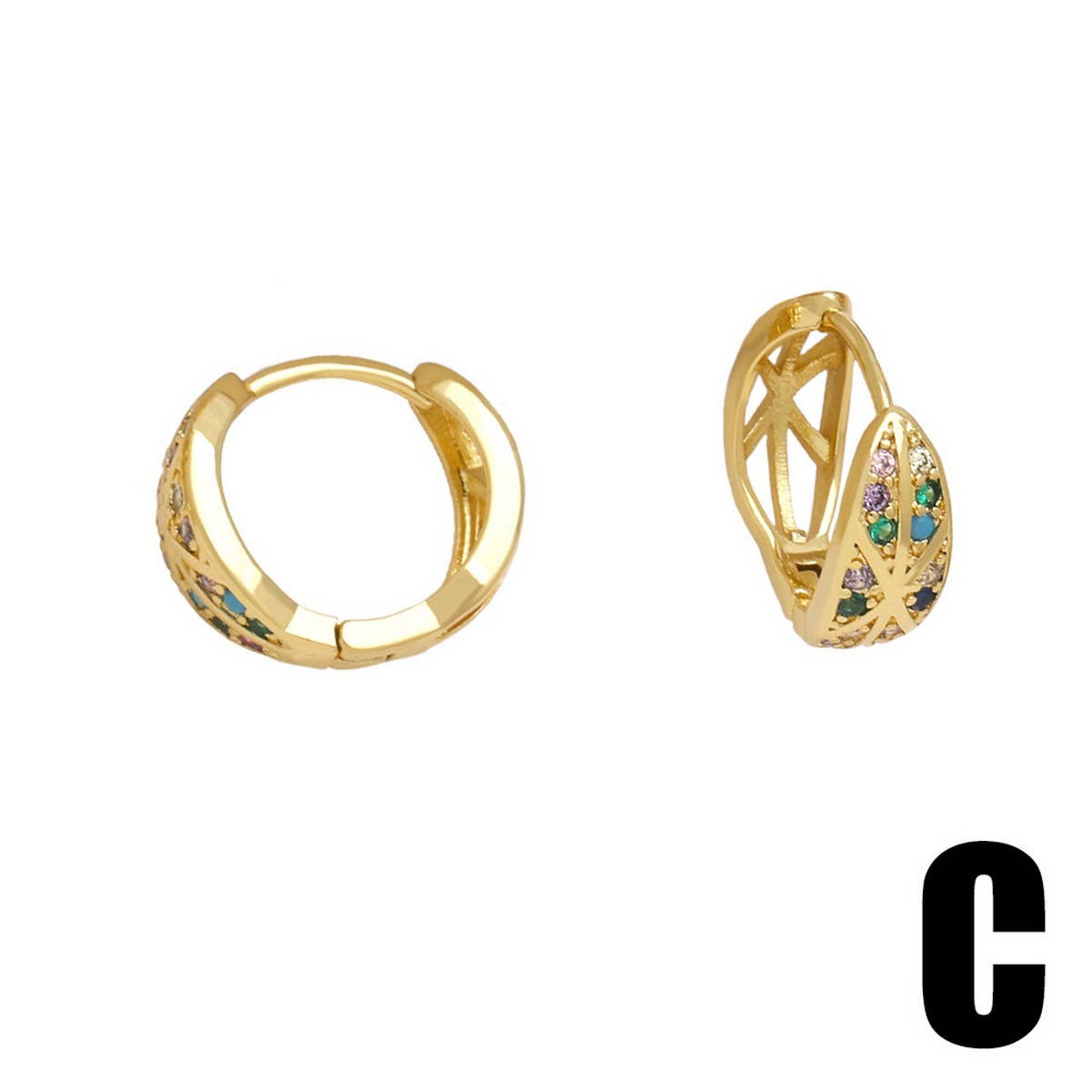 FASHIONABLE AND MINIMALIST GOLD PLATED EARRINGS_CWAJE1024
