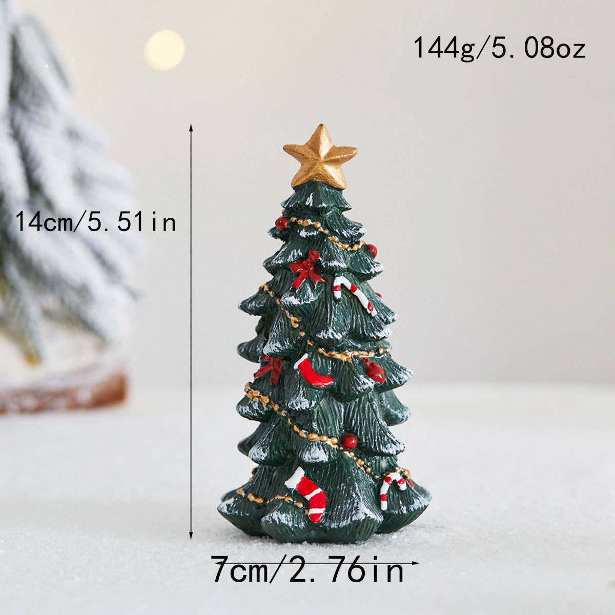 Cwmm10421_Mini Resin Christmas Tree Decor Diy Display