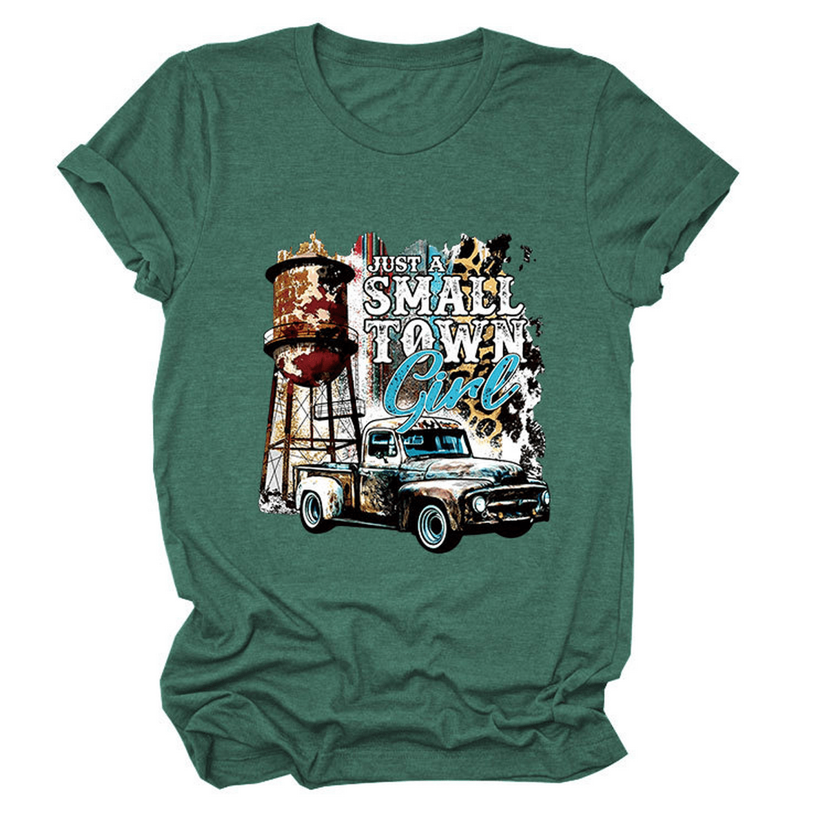 JUST A SMALL TOWN GIRL PRINT T SHIRT LOOSE FIT_CWTTS1525
