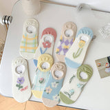 Women Cartoon Invisible Hollow Socks_Cwms0434
