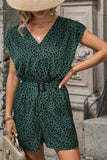 Stylish Belt Print V-Neck Jumpsuit