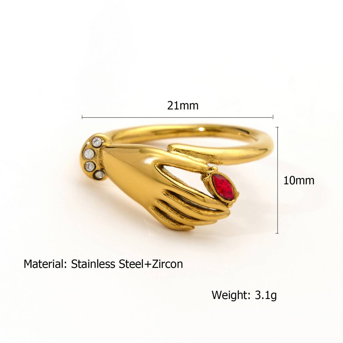 GEOMETRIC CZ STEEL RING WITH LUXE GLOSS FINISH_CWMM8931