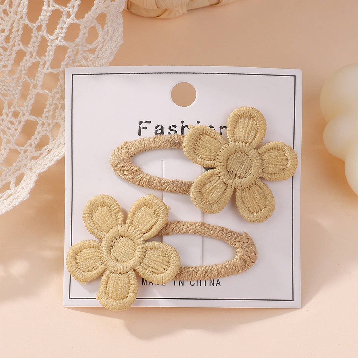 FRESH DAISY FIVE PETAL FLOWER HAIR CLIP SET_CWAHA6706