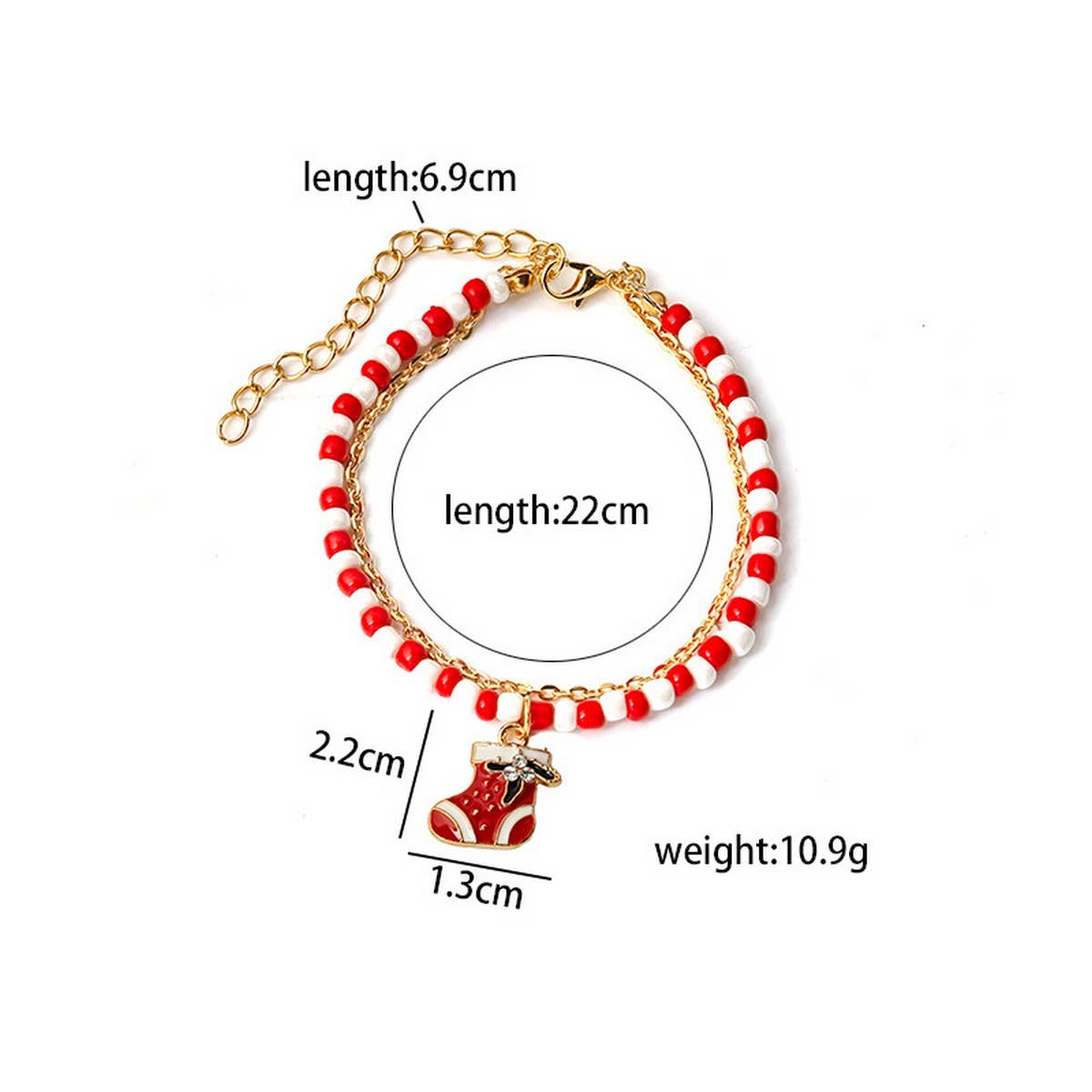 CHRISTMAS COLORBLOCK HANDMADE BEADED BRACELET_CWAJE1858