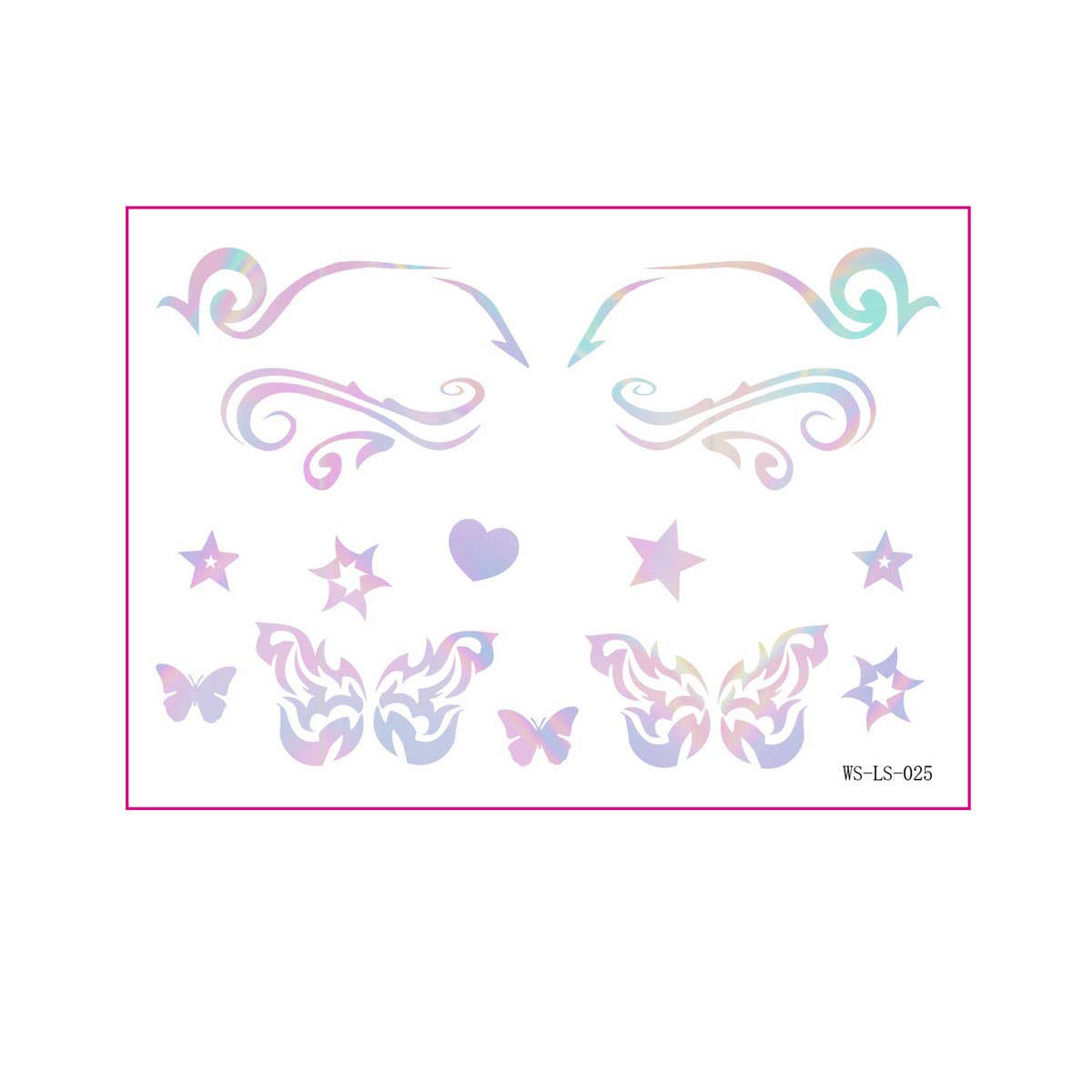 HOLOGRAPHIC EYELINER TATTOOS BUTTERFLY MAKEUP_CWMM8392