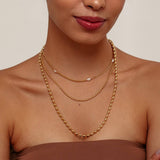 TEMPERAMENT ROUND CHAIN ZIRCON NECKLACE_CWMM3582