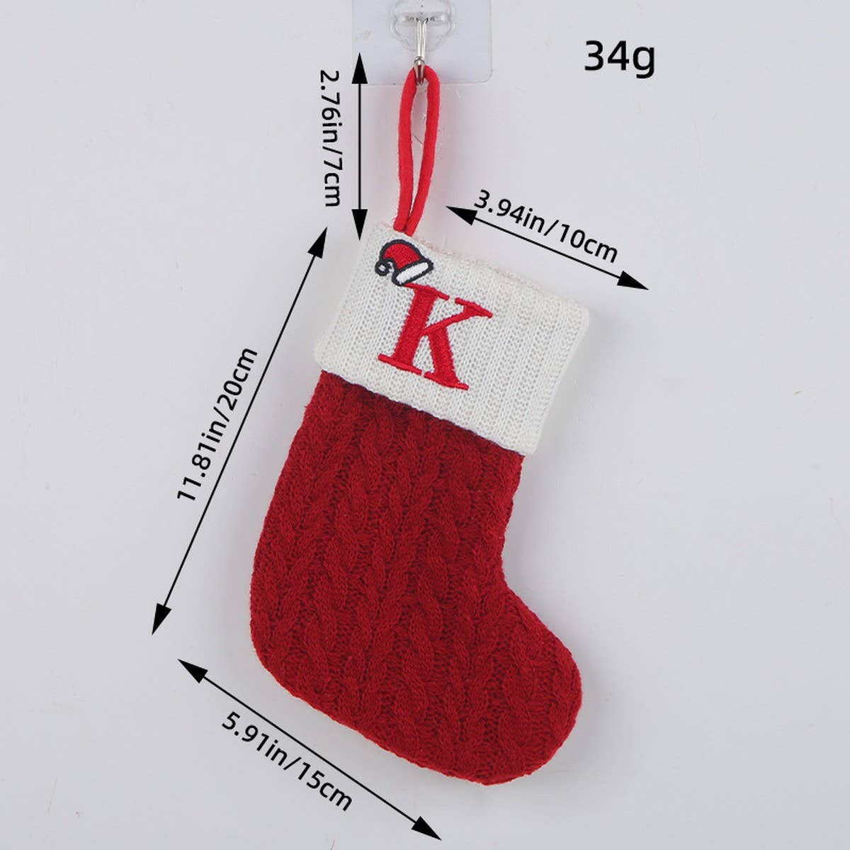 CLASSIC RED LETTER WOOL KNITTED CHRISTMAS SOCKS_CWMS1434