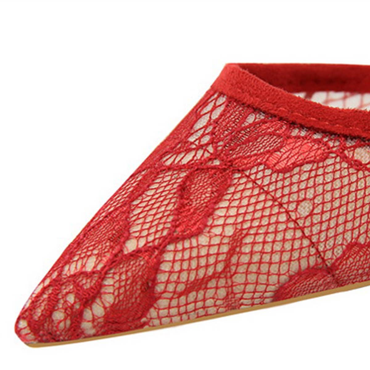 POINTED MESH LACE CROSS STRAP PUMPS_CWSHH0081