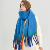 LOOPY YARN OMBRE SCARF WITH SOFT TASSELS_CWASC2741